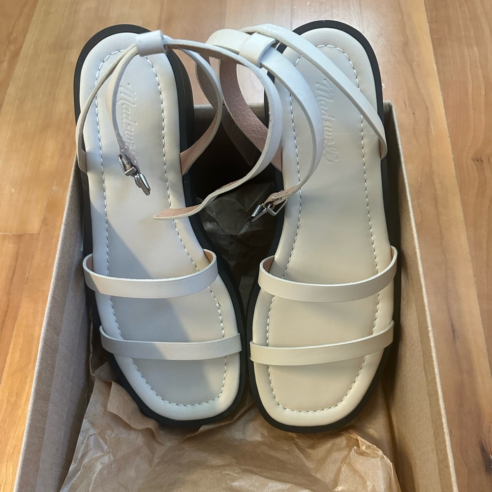 Madewell Women's Tan Double Strap Platform Sandals